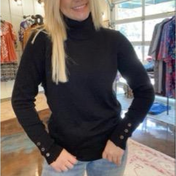 Joseph A Black black Turtleneck Sweater New - Picture 1 of 5
